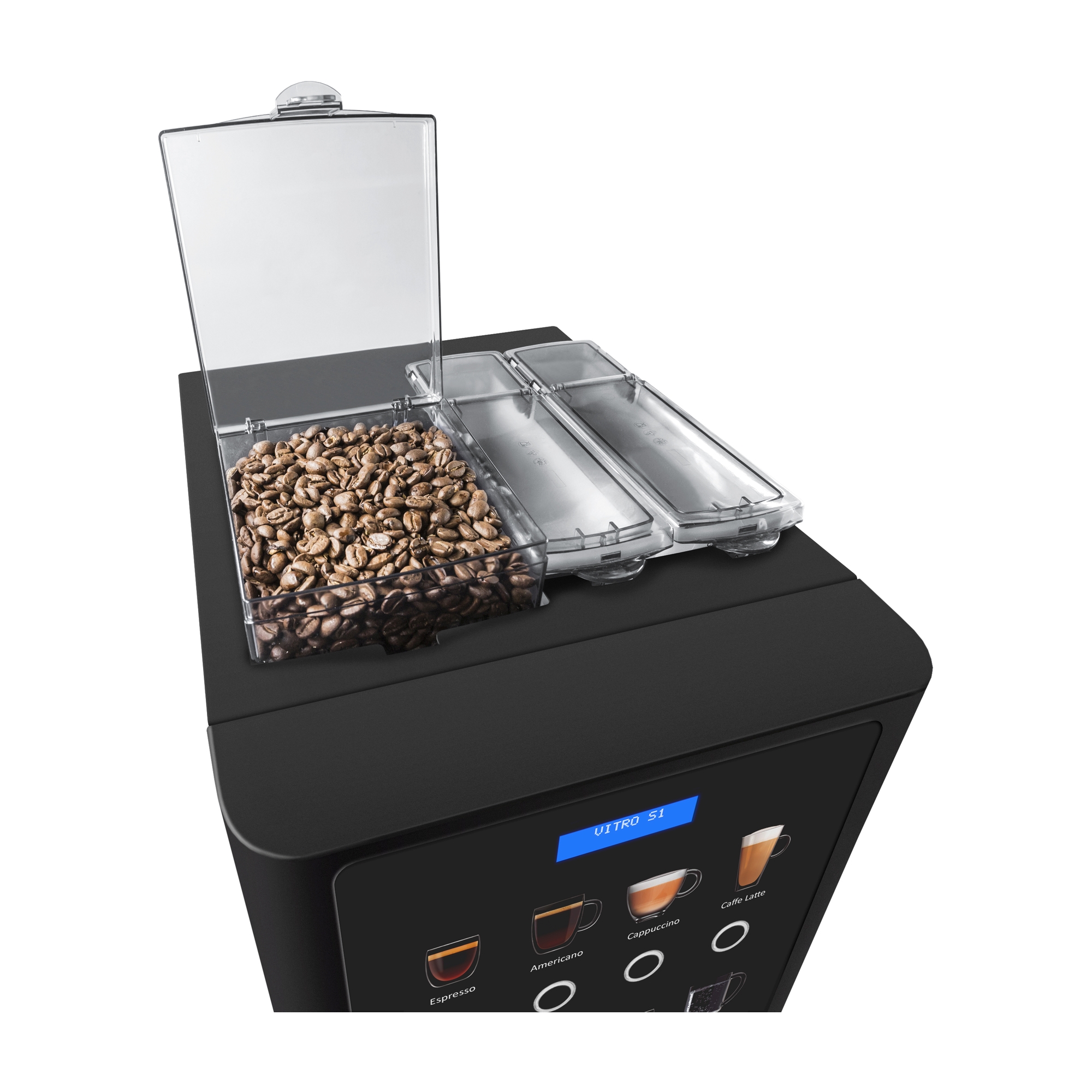 Coffeetek Vitro S1 Bean to Cup Coffee Machine with bean hopper open